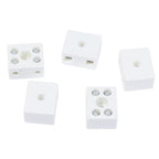 5PCS /Lot 2 Postion 5 Hole Ceramic Wiring Terminal Block High Frequency Porcelain Dual Row Wire Connector