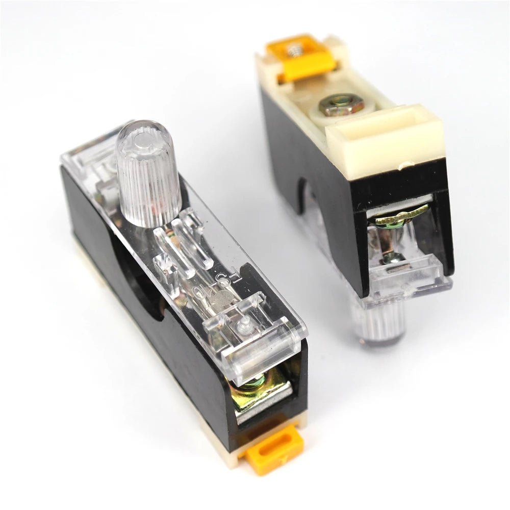 FS-101 Din Rail Mount Single Pole 6X30mm 10A Fuse Holder Glass Fuse Tube Fuse Casing Fuse socket with indicator light FuseHolder