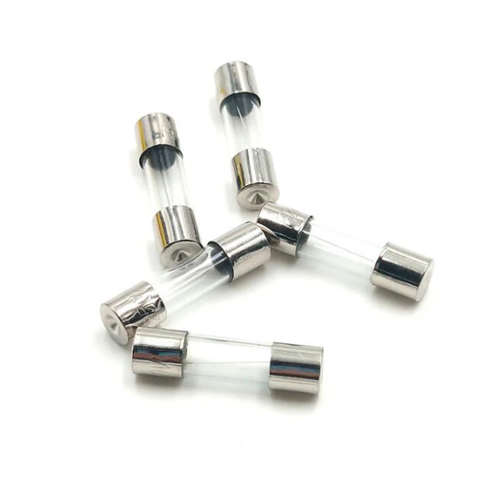 100Pcs Assorted Fast Blow 5x20mm Glass Tube Fuse Kit with Multiple Amp Ratings 0.2A-20A Quick Blow Fuses