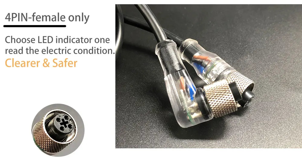 Cloweit M12 3 4 5 8 Pins PVC LED IP67 Sensor Cable Connector Type A Socket Plug 2m Waterproof  Male&Female Straight Angle