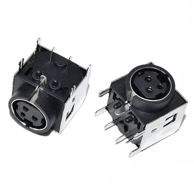 10/5pcs DIN3 DIN4 Audio Video Connector S-video PCB Mount 3P 4Pin Din Socket Metal Case DIN-422 AV Connector