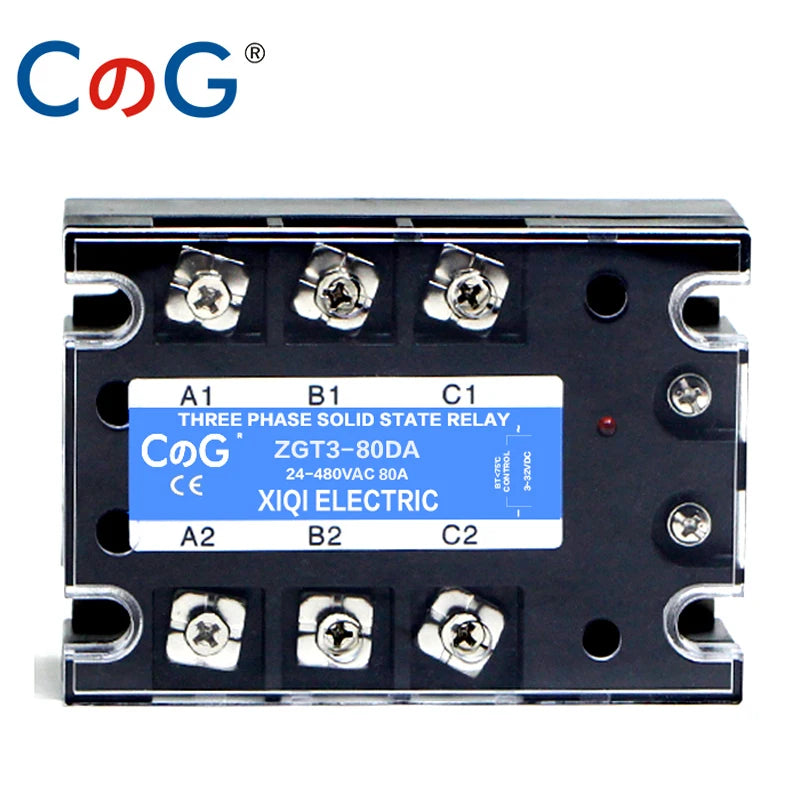 CG 3 Phase 10A 25A 40A DA 60A 80A 100A 150 200A Three Phase SSR 3-32V DC Control 24-480V AC Solid State Relay SSR AC Three DC-AC
