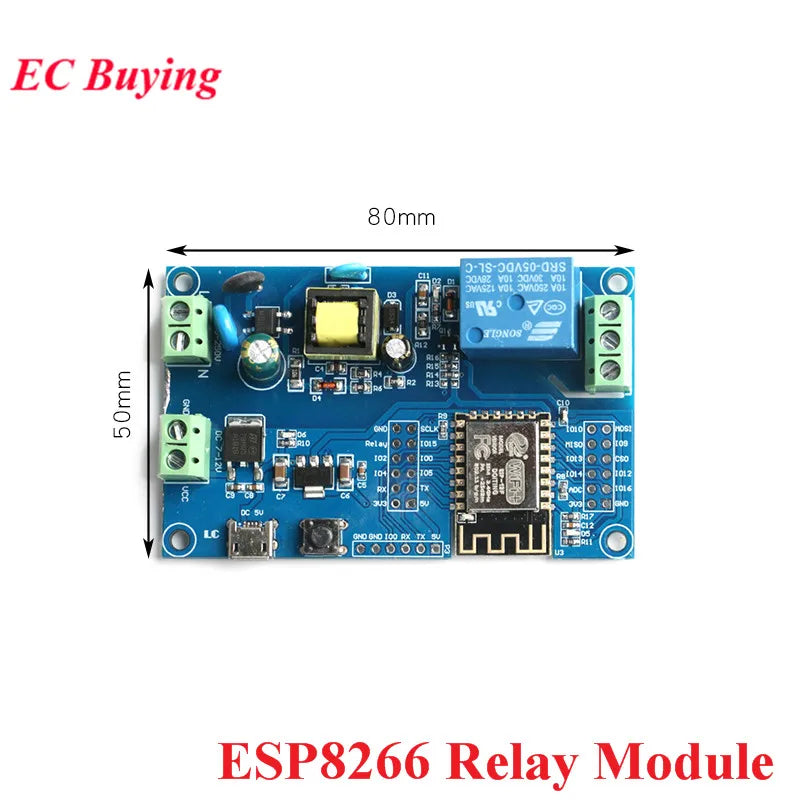 ESP8266 WIFI Wireless Relay Module ESP-12F AC 220V DC 5V 12V Power Supply ESP 12F Development Board Remote Control Smart Home
