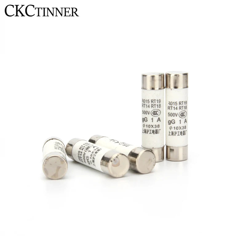 10Pcs 10*38 Fast blow Ceramic Fuse 10x38mm Fuse 500V  1A 2A 3A 4A 5A 6A 8A 10A 16A 20A 25A 32A  RO15 RT19 RT14 RT18