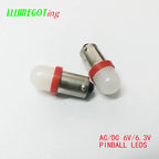 50pcs BA9S T4W #44 #47 Milk White Dome 2x 5630SMD Various Color Non Polarity AC DC 6V 6.3V Bally Pinball Game Machine Led Bulbs