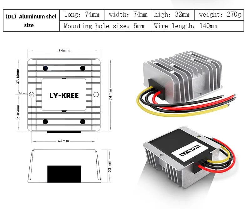 LY-KREE 24v to 12v converter 1A 3A 5A 10A 20A 30A 40A step-down module dc dc 24v to 12v step down converter dc power supply
