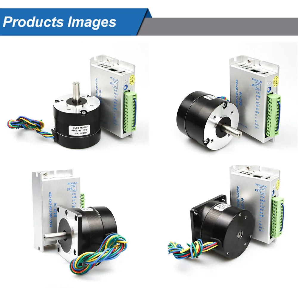 4000Rpm Brushless BLDC Motor 36V 46W 0.11N.m 2A 47mm Length BLDC 57BLS01 57mm 3-Phase 4-Poles Brushless Motor with Hall-Sensor