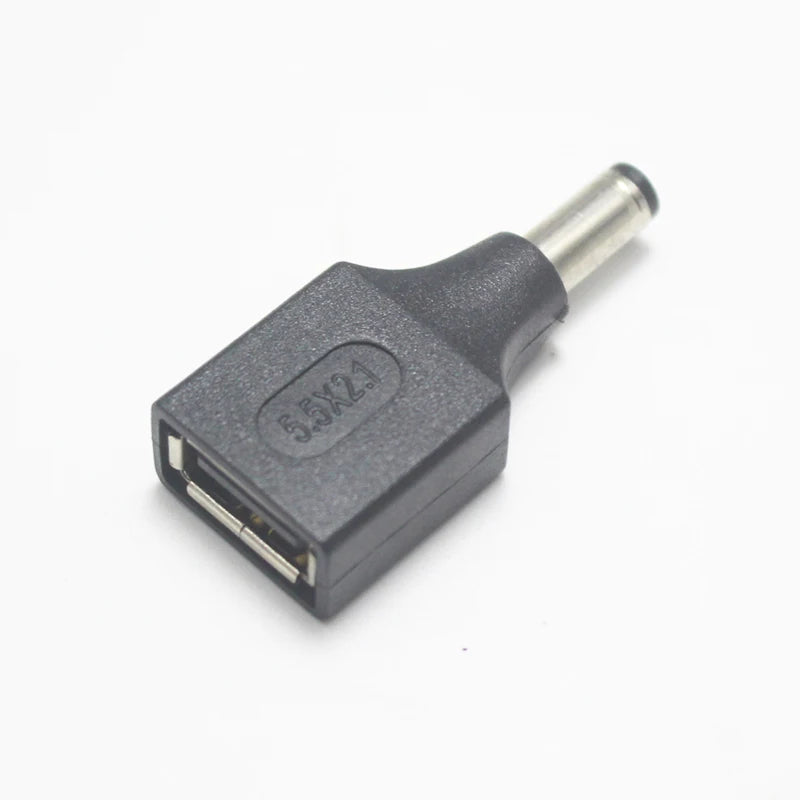 1pcs Commonly Used USB Set 5.5*2.1/5.5x2.1mm Female Jack to USB 2.0 Male Plug DC Power Male to Female Connector Adapter
