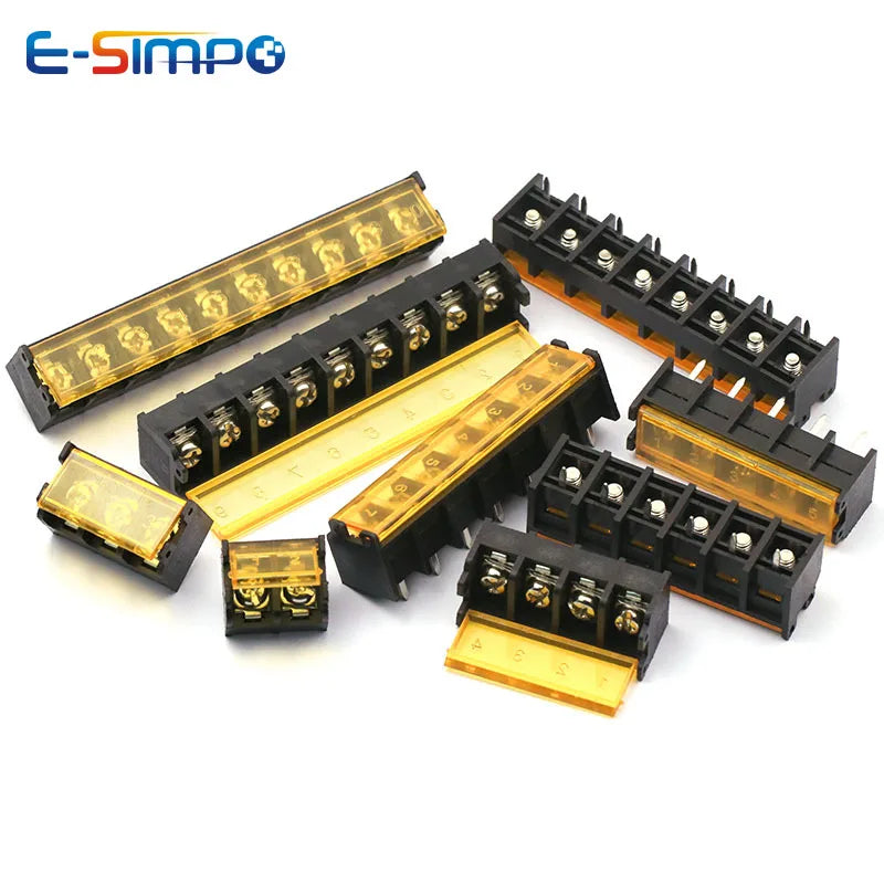 10Pcs HB-9500 2P/3P/4P 300V30A 22-12AWG 9.5mm Splice-able Screw PCB Mount Barrier Wire Terminal Block Connector without Cover