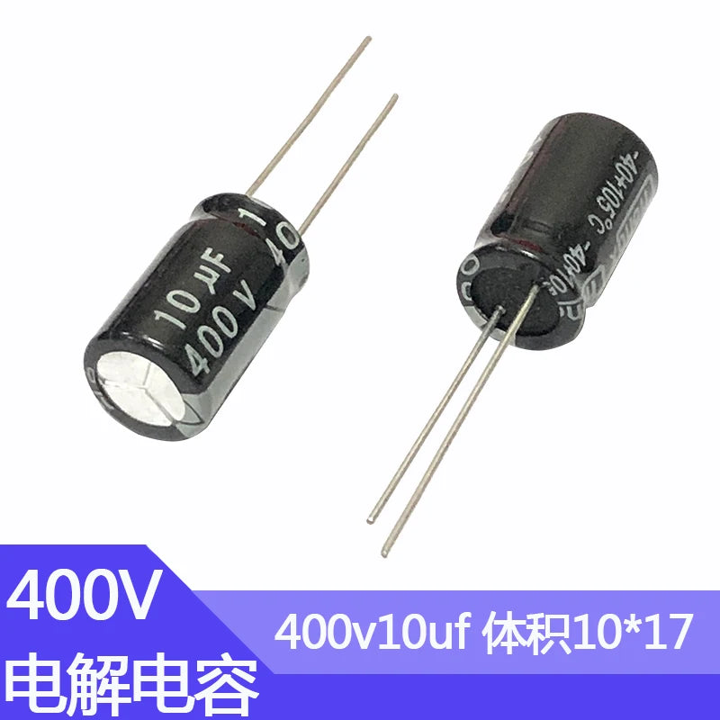 400V10UF 10x17mm 400v 10uf Aluminum Electrolytic Capacitor 10uf400v 400v10mf 10mf400v 400v10MFD 400wv 400vdc 400v 10uf 15uf 22uf