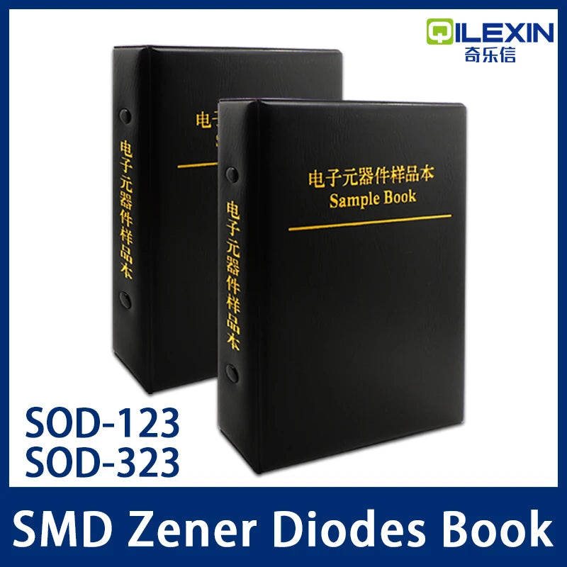 SMD Zener Diode Book SOD-323 0805 SOD-123 1206 2.4v-30v 28 Values Package Assorted Kit 0.5W 1/2W eries Sample Book Sample Kit