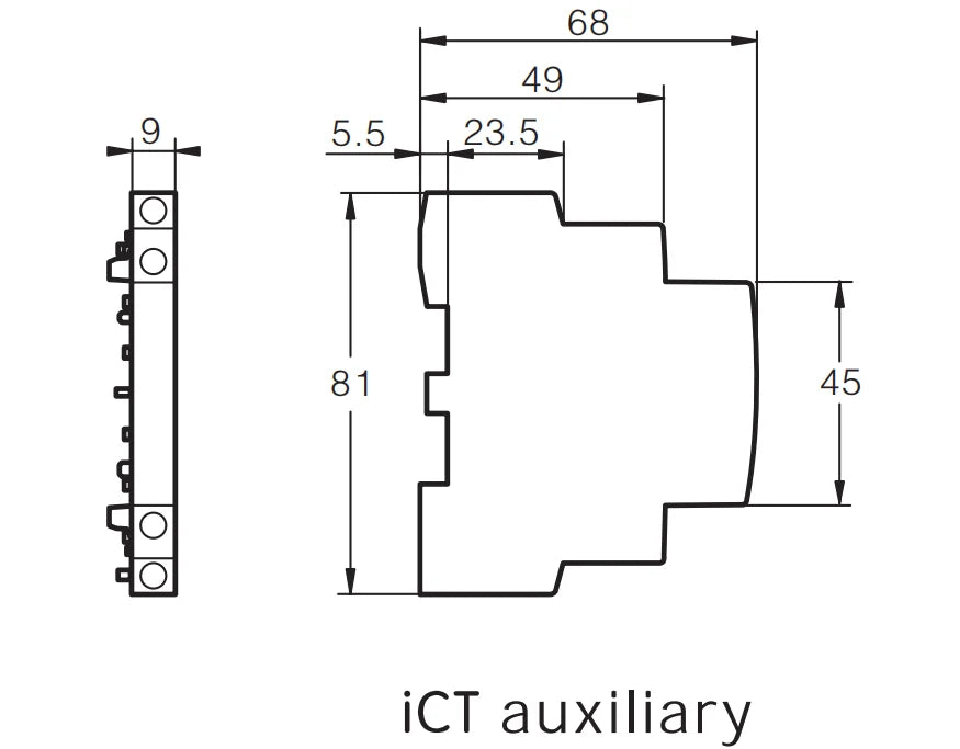 Modular Household Contactor 220V ICT 2P 16A 20A 25A 2NC 2NO 1NO 1NC 50/60Hz