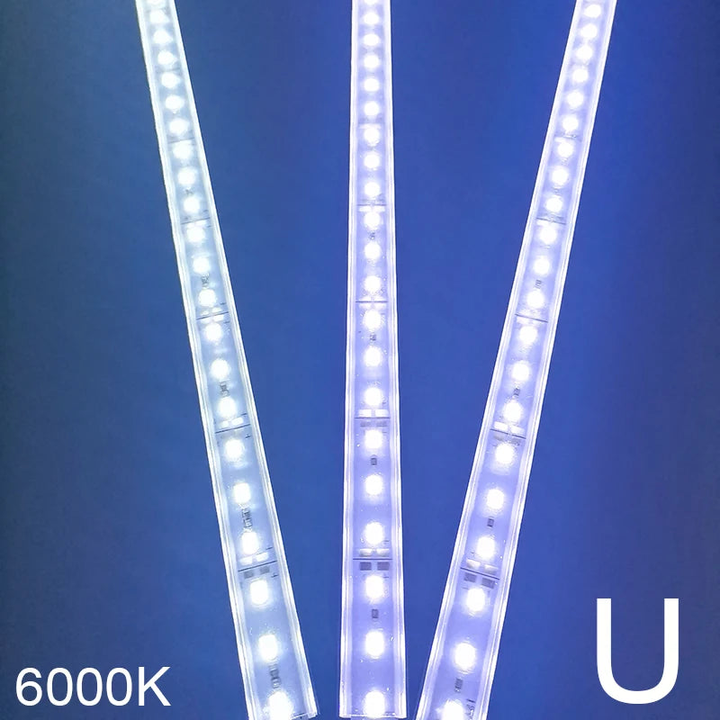 1-10 PCS LED Rigid Strip DC12V 50CM 20 Inch SMD5730 36LEDs U/V-Shaped Flat LED Aluminum Channel Rigid Strip for Indoor Lighting