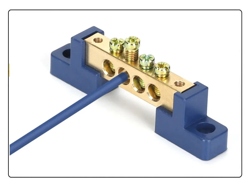 1Pcs Brass Wiring Terminal Row Zero Strip Flame Retardant Distribution Box Connection Terminal Adjustable Mounting Holes 4-16Pin