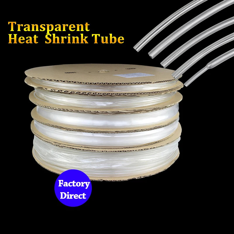 Transparent Clear Heat Shrink Tube for USB Protector Wrap Wire Kits 2:1 DIY Connector Shrinkable Tubing Sleeving Wrap Wire Kits