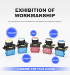 22mm LA36M Push Button Switch Momentary Reset Self Locking Power Button Switch Red Green Blue Yellow Black 12V 24V 220V 10A