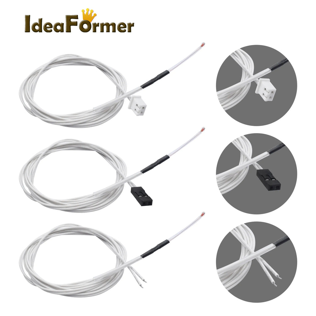 1/5Pcs 100K Ohm Resistor NTC 3950 Thermistor Thermal Sensors No/Dupont/XH2.54 Terminal With 1 Meter Cable 3D Printer Parts