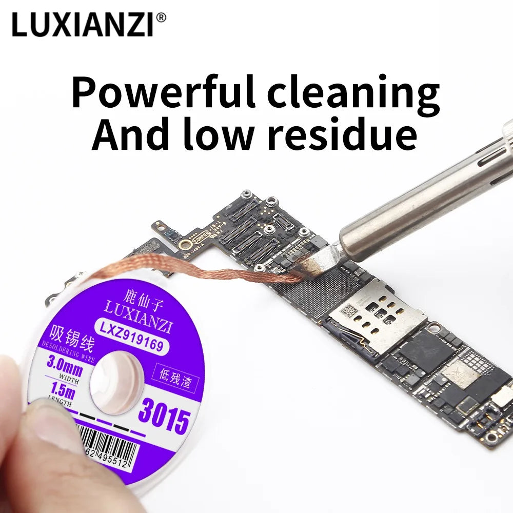 LUXIANZI  Desoldering Wire 1/1.5/2/2.5/3/3.5/4.0mm Width 1.5M Length Desoldering  Braid For Soldering  Desoldering Mesh Welding
