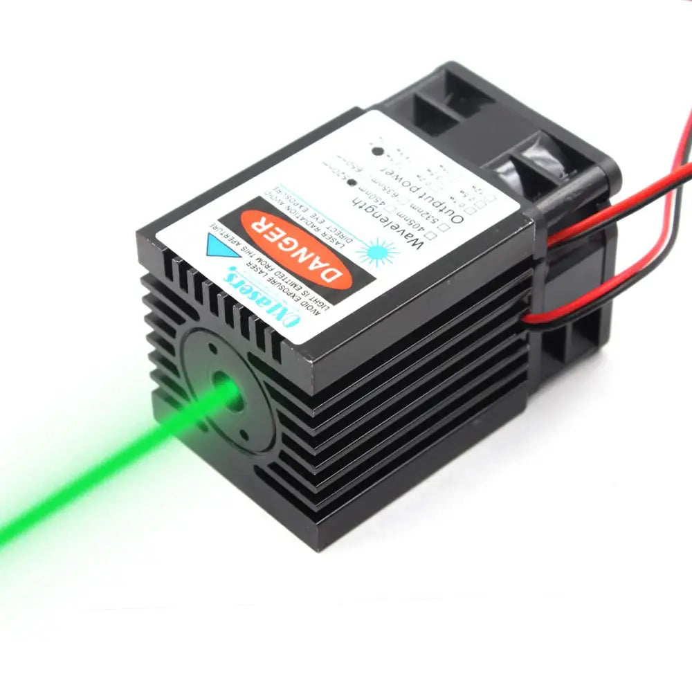 Oxlasers High Power 1W 1000mW 520nm Green Laser Module Laser Bird Repeller Ddiode Lasers with Cooling Fan Long Duty Cycle