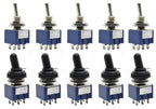 5pcs 10pcs MTS-102 103 MTS-202 203 Toggle Switch 6A 125VAC on on SPDT 6mm Mini Switch DPDT on off on Waterproof Cap