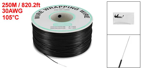 0.58mm Wire OD 200M 250M Electrical Wire Wrapping Wire Tin Plated Copper Wire PCB Solder Cable P/N DM-30-1000 30 AWG for Laptop