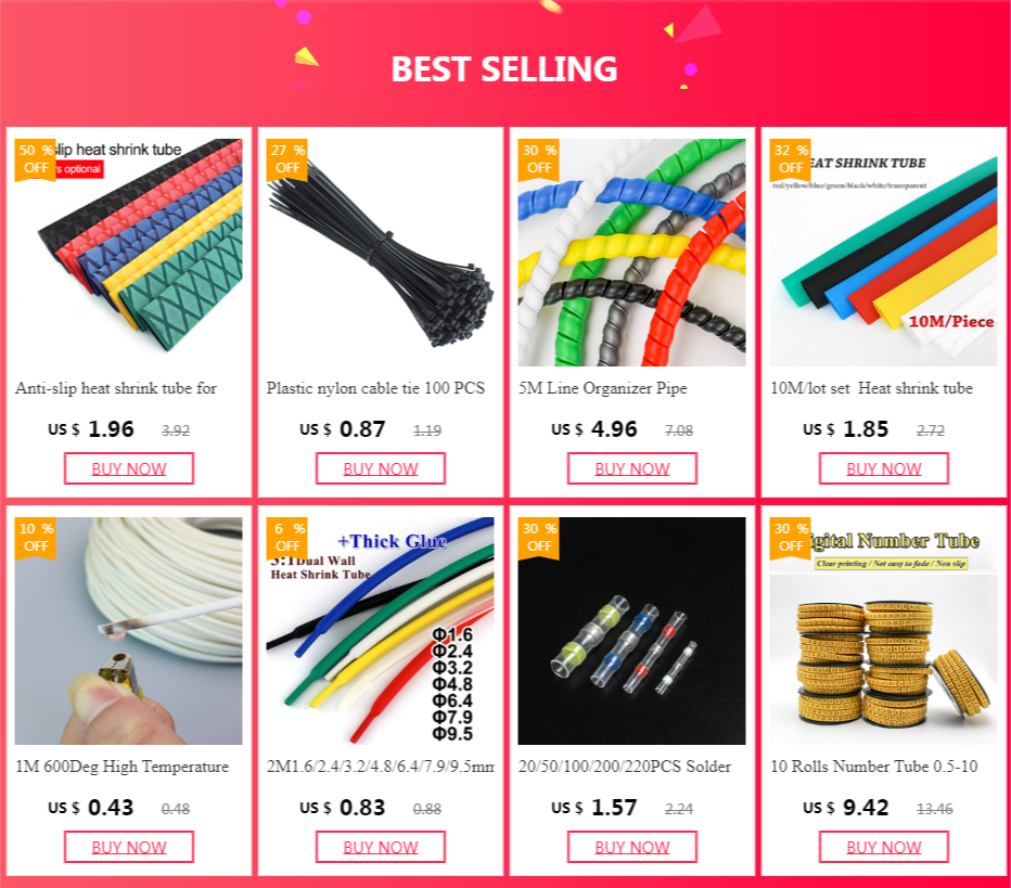 10M/lot Set Heat Shrink Tube 2:1 Kit Insulation Sleeving Termoretractil Polyolefin Shrinking Assorted Heat Tubing Wire Cable