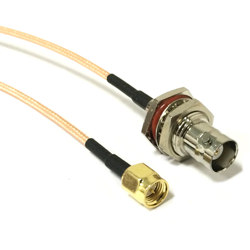 SMA Male to BNC Female Bulkhead Nut Pigtail Cabel Adapter RG316 30cm Long