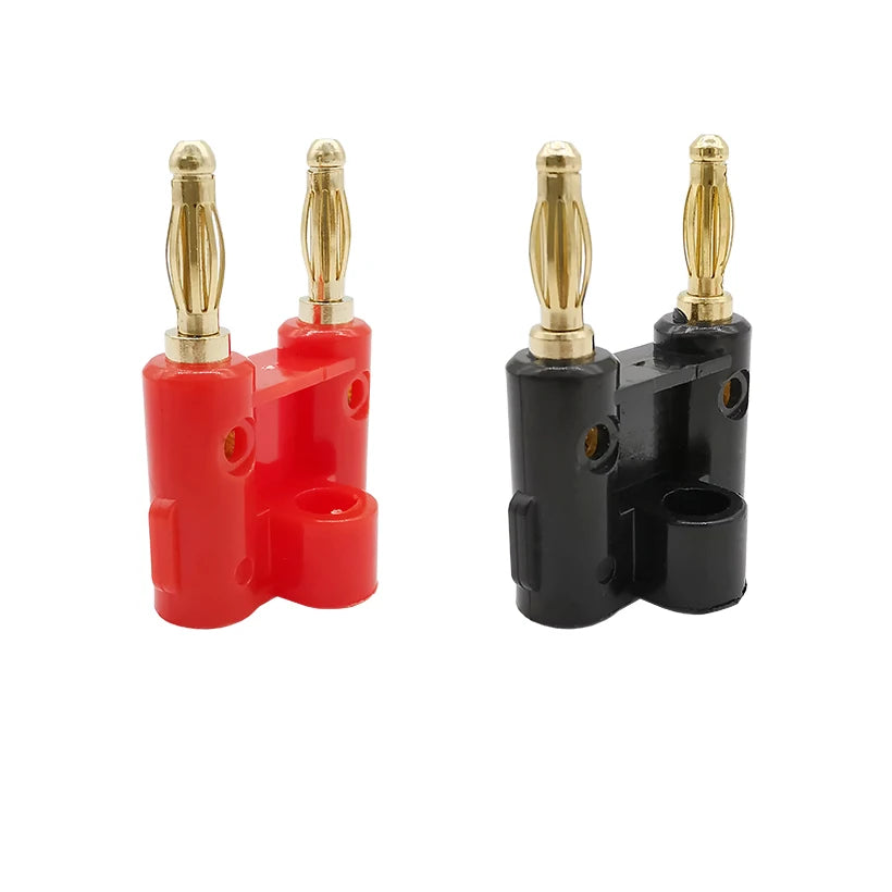 10Pcs/5Pair Double Row 4mm Banana Plug Audio Speaker Connector Twin Banana Plug Amplifier Terminal Couple Banana Socket Adapter