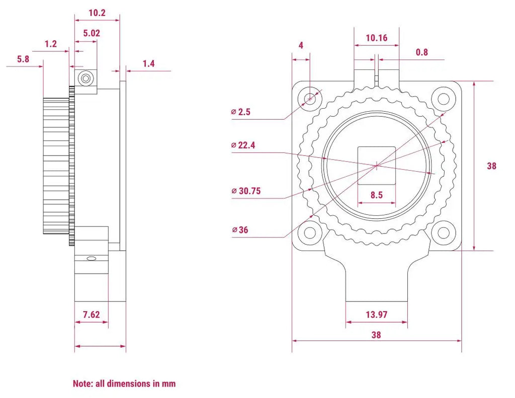 12.3 MP Raspberry Pi High Quality Camera with Sony IMX477 Sensor Optional 6mm CS 16mm C-mount 8-50mm Lens for Pi 4B 3B Zero 2 W