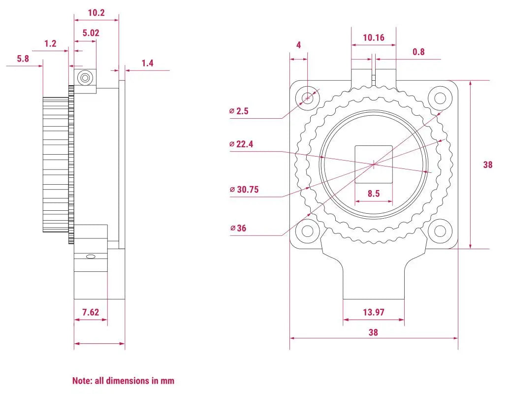 12.3 MP Raspberry Pi High Quality Camera with Sony IMX477 Sensor Optional 6mm CS 16mm C-mount 8-50mm Lens for Pi 4B 3B Zero 2 W