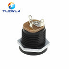 10PCS DC-022 5.5x2.1MM DC Power Socket 3Pins 5.5*2.5mm Screw The Nut DC Connector 5.5*2.1 Round Hole Interface Panel Socket