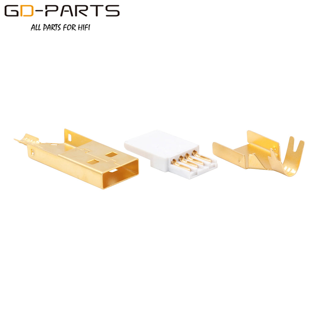 Viborg HI-END USB2.0 USB Plug Connector Type A B HiFi DIY DAC USB Cable 24K Gold Plated Bronze UA201 UB201