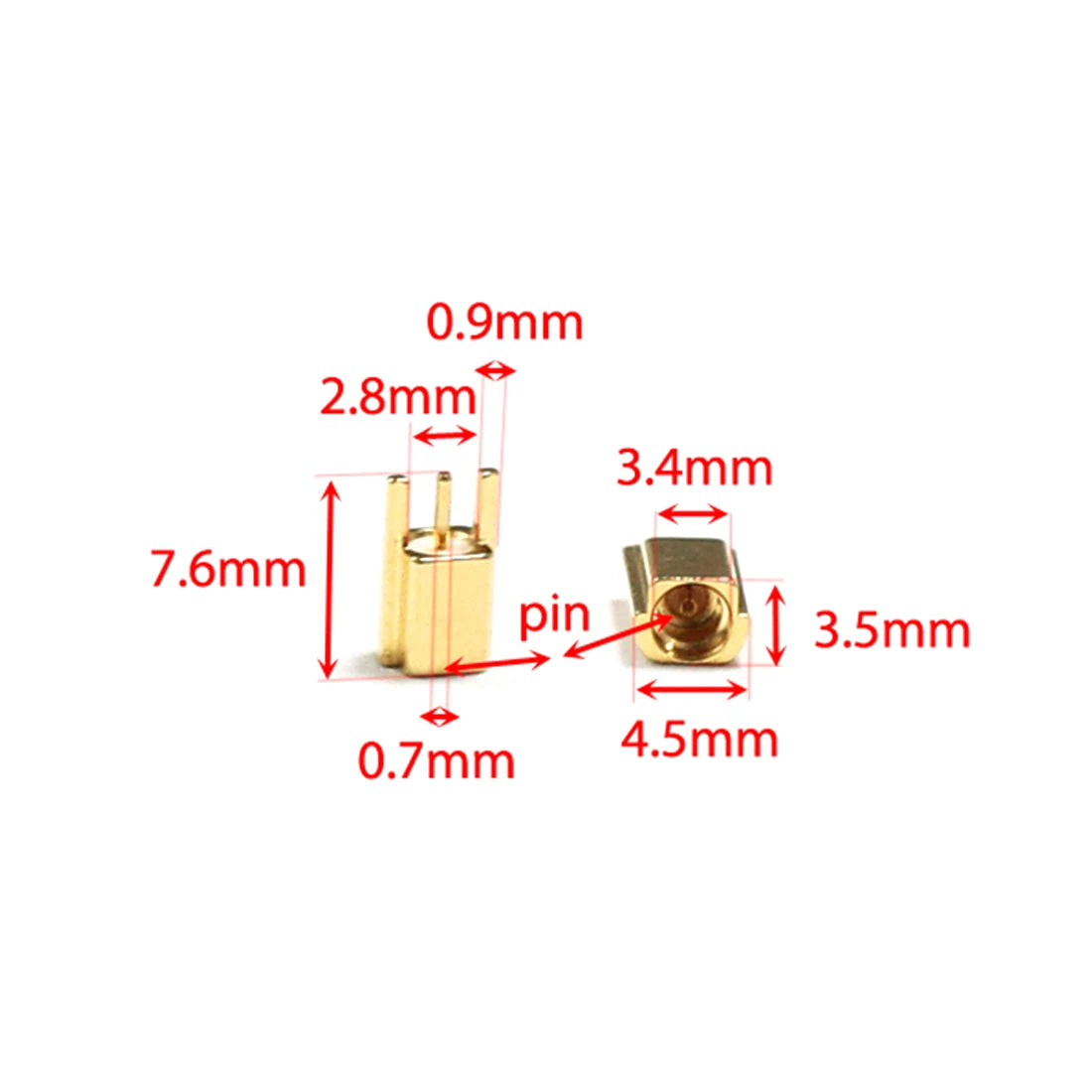 1PC MCX MMCX Male Female PCB Mount Straight RF Coax Connector Right Angle 90-Degree Goldplated Welding Terminal New