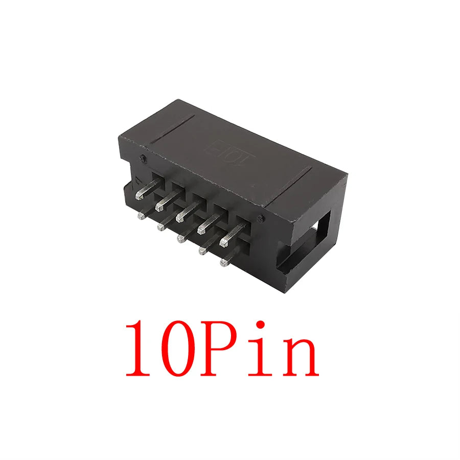 10Pcs DC3 2.54mm 6/10/16/20/26/34/40/50 Pin Male Socket IDC Box Headers PCB Connector Double-spaced ISP Straight Needle