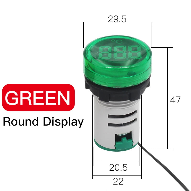 Mini Digital LED Thermometer Square/Round Head Temperature Gauge for Liquid & Air Measurement Range -25℃ to 150℃