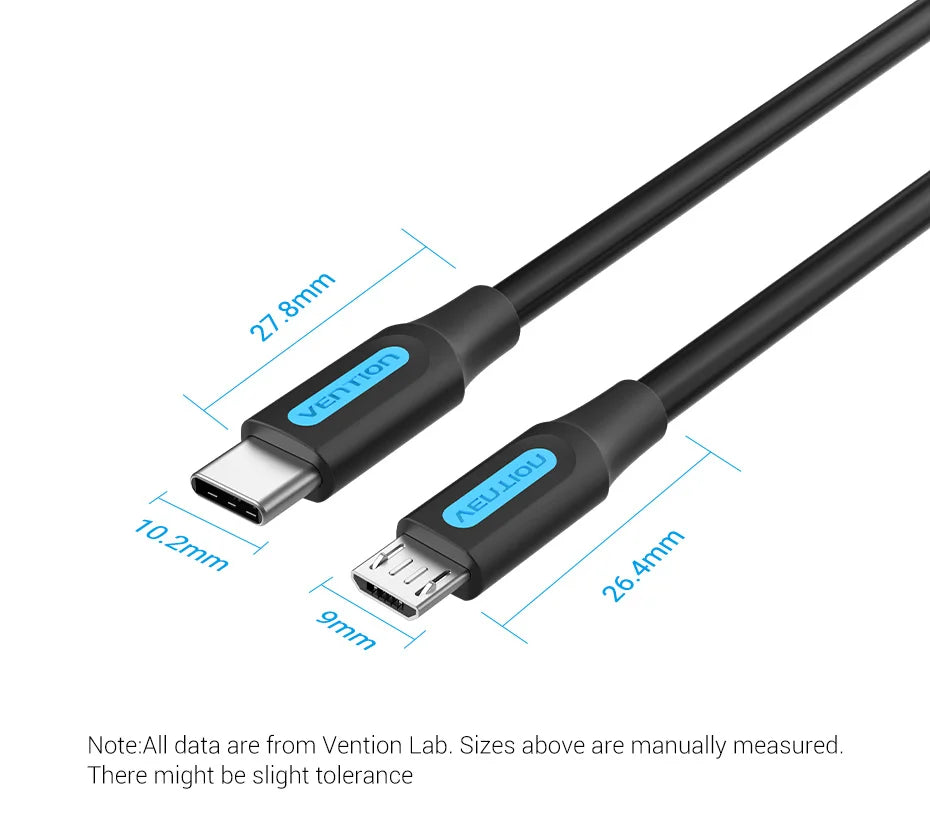 Vention Type C to Micro USB Cable Fast Charging Type-C Adapter for Samsung Huawei Xiaomi MacBook Pro OTG Mobile Phone Micro USB