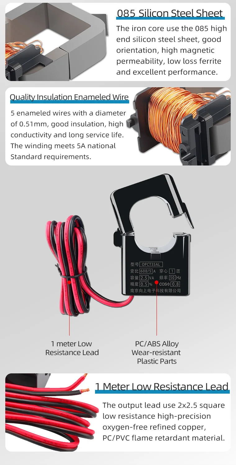 Split Core Current Transformer OPCT50AGL 250A 400A 600A 800A 1000A with 5A Output Clamp on Transfomrer