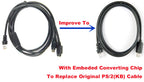 PS/2 Keyboard Wedge to USB,RS232 to USB Cable 2M for BarCode Scanner Metrologic MS7120 MS1690 MS9540 Replace Old PS2 RS232 Cable