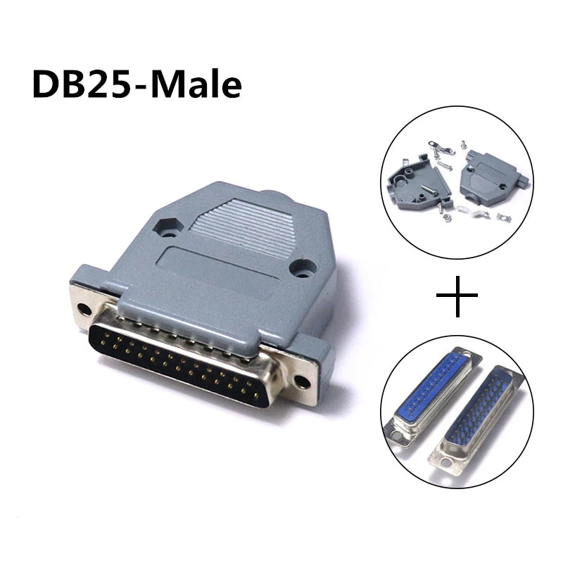 2/5sets DB-9 RS232 Serial Port Connector DB Connector 9/15/25/37 Pin Copper RS232 COM Adapter With Plastic Case Metal shell