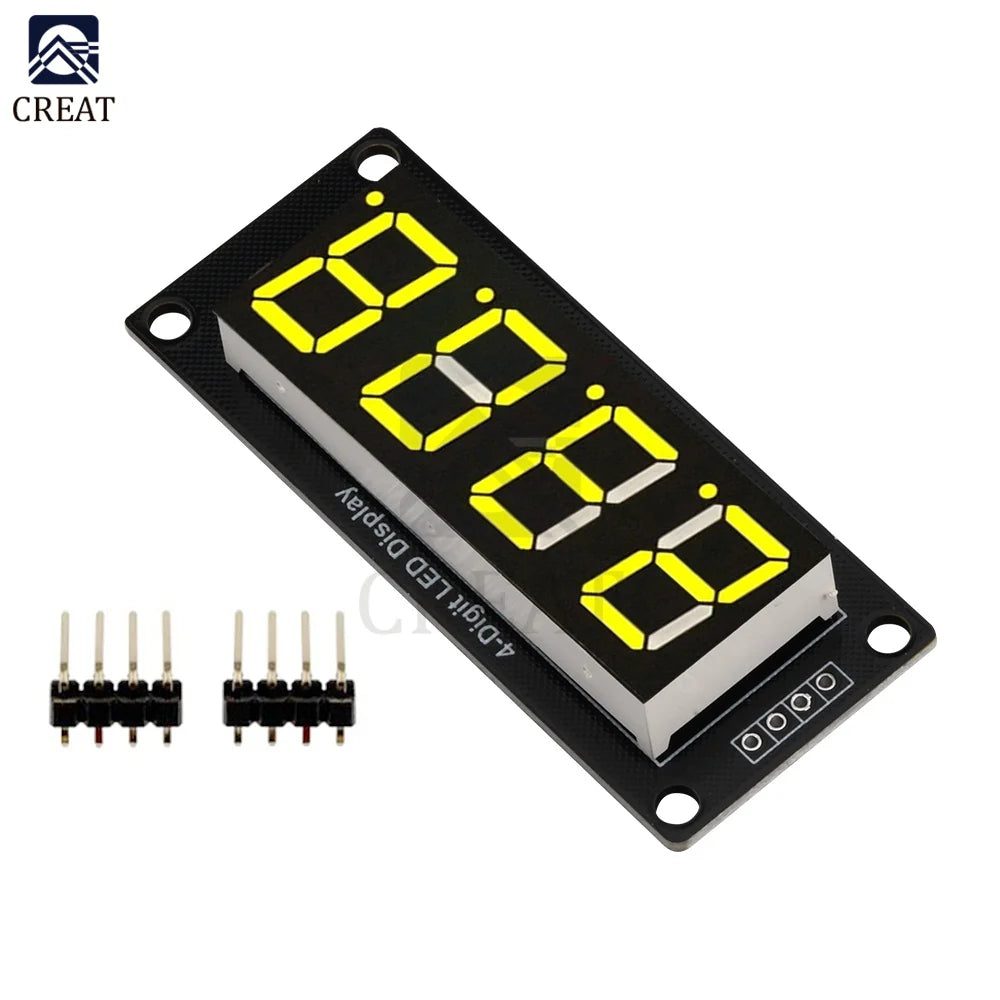 0.56" 4 Bit Digital LED Tube Display Module TM1637 Decimal 7 Segments Tube Display Module Yellow/White/Red/Green/Blue