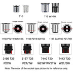 2X P21W led 1156 T20 W21/5W 7443 P21/5W 1800LM W21W Car Bulb 7440 BA15S BAY15D PY21W Auto DRL Light White 1157 LED Brake Light
