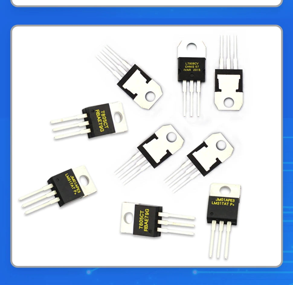 10Pcs LM7805CT CJ78M05 LM317BTG LM7905CT LM317T L7812CV LM317AT L7915CV TO220 L7805CD2T Voltage Regulator IC 5V 1.5A TO-220