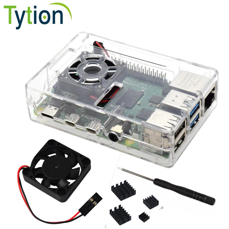 Raspberry Pi 4B Case ABS Protective Shell Box With Cooling Fan
