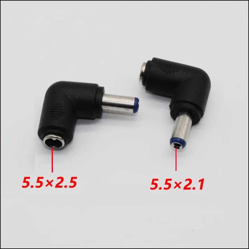 1pcs DC Connector 5.5 x 2.5MM Female Power Adapter to 3.0×1.1，3.5×1.35，4.0×1.35，4.0×1.7，4.8×1.7，5.5×2.1MM Male 90 Degree .