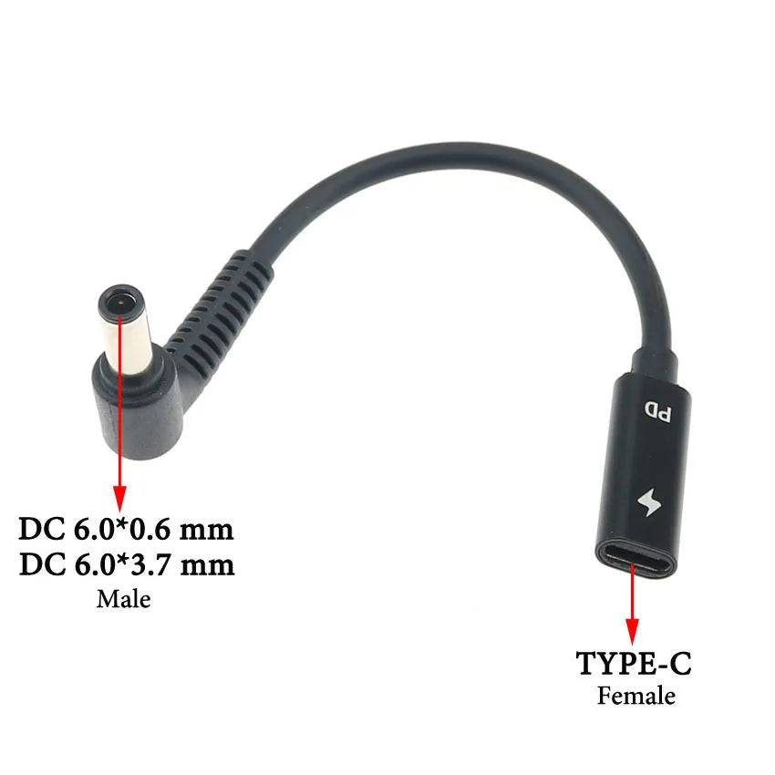 Cltgxdd USB 3.1 Type C Female to 4.0*1.35 5.5*2.5 4.5*3.0 4.0*1.7mm Male DC Plug Jack PD Power Charger Adapter Connector Cable