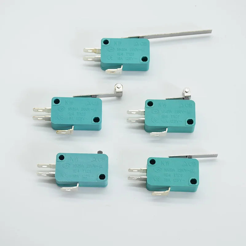2pcs 28mm 52mm Arc Roller Lever Touch Switch green  Micro Limit Switches 16A 250V 125V NO+NC+COM  3 Pins SPDT Micro Switch