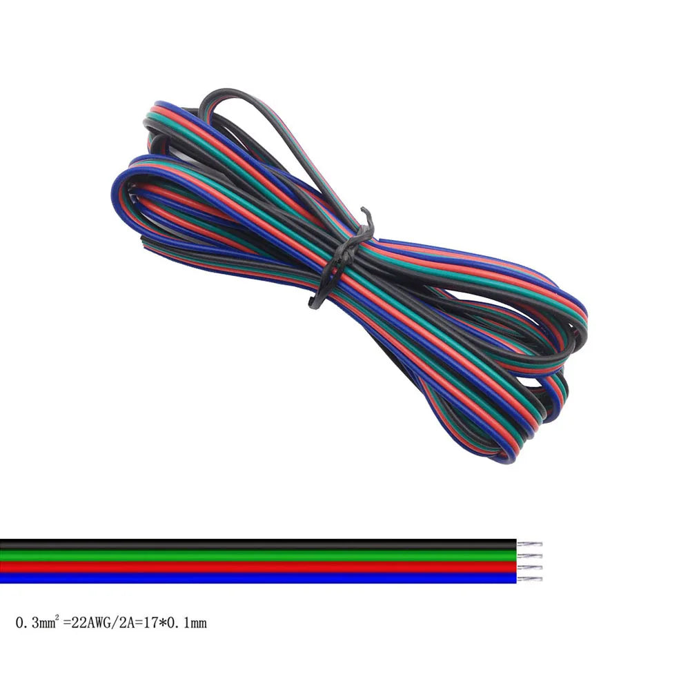 5m/10m/50m/100m 22AWG Led Wire Cable 2pin/3pin/4pin/5pin/6pin For WS2812B WS2811 5050 2835 5730 LED Strip Light