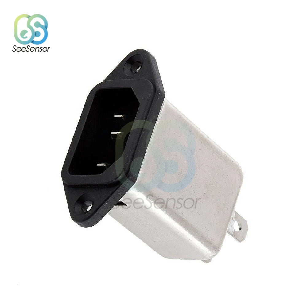 IEC Socket Panel Mount Power Line Power EMI RFI Filter AC 115V-250V 10A 50/60Hz CW1D-10A-T Suppressor Power Line Noise Filter