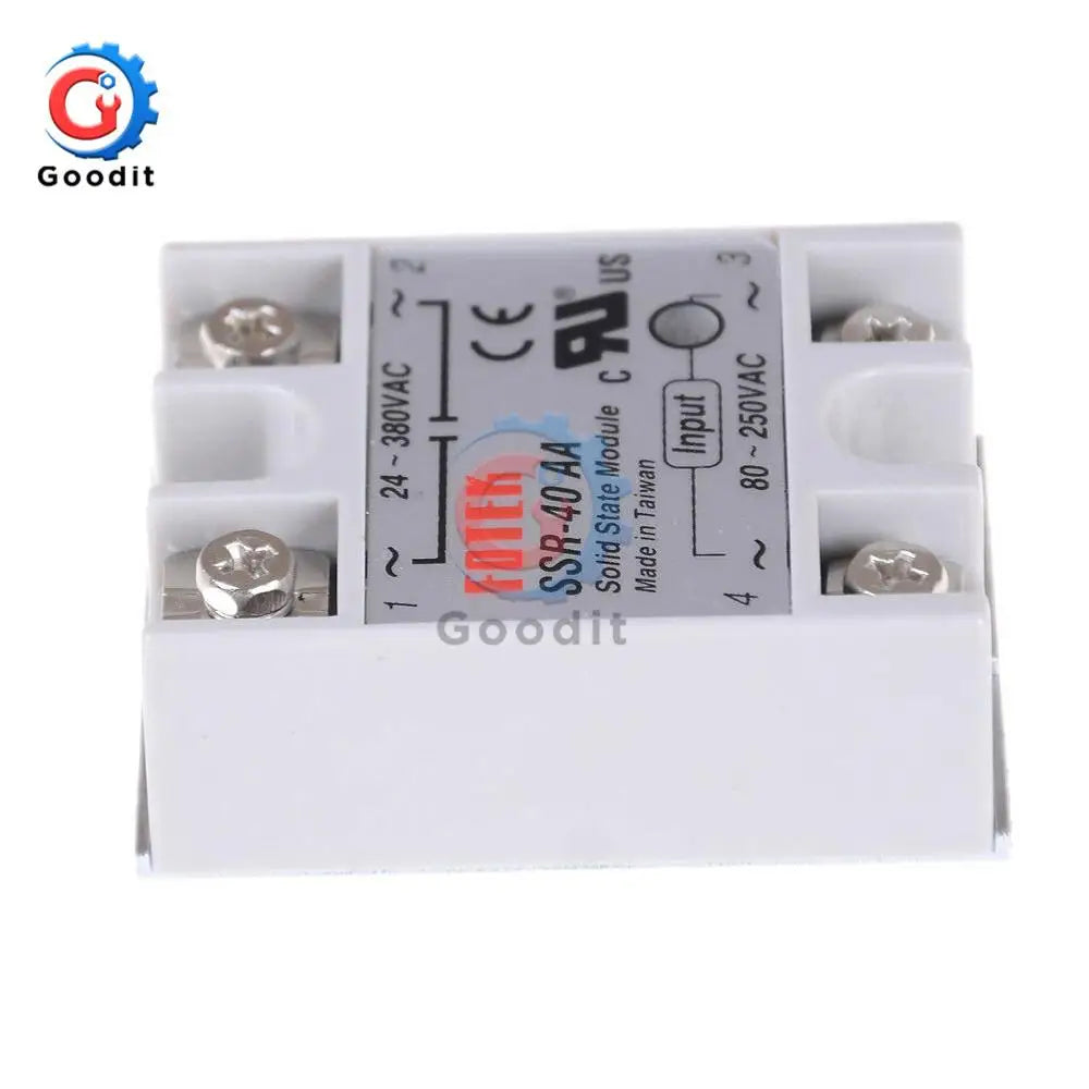 Solid State Relay SSR-40AA 40A AC Control AC Relais 80-280V AC To 90-480V AC SSR 40AA