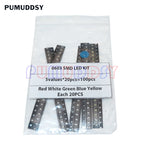 100PCS=5 Colors X 20PCS 5050 5703 1210 1206 0805 0603 LED Diode Assortment SMD LED Diode Kit Green/ RED / White / Blue / Yellow